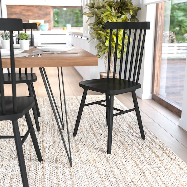 Flash Furniture Black Commercial Wooden Spindle Back Chairs, PK 2 ZH-8101WR-BK-2-GG - main